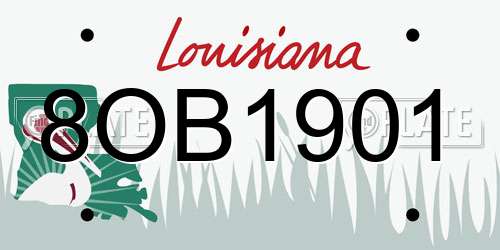 8OB1901 Louisiana License Plate