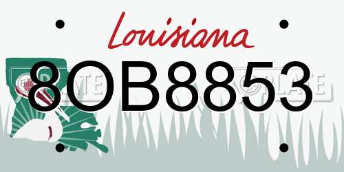 8OB8853 Louisiana License Plate