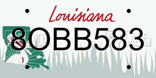 8OBB583 Louisiana License Plate