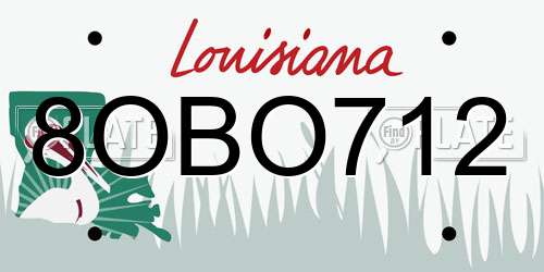 8OBO712 Louisiana License Plate