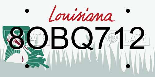 8OBQ712 Louisiana License Plate