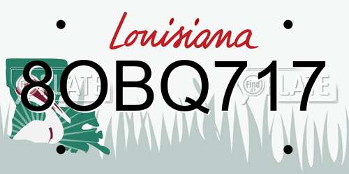 8OBQ717 Louisiana License Plate