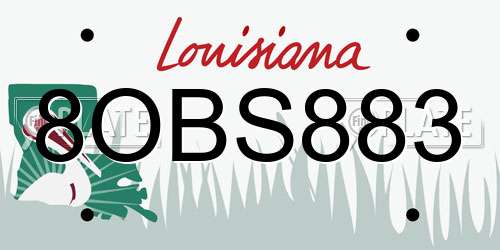 8OBS883 Louisiana License Plate
