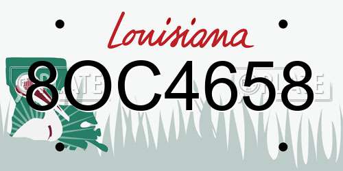 8OC4658 Louisiana License Plate