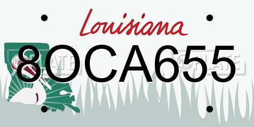 8OCA655 Louisiana License Plate