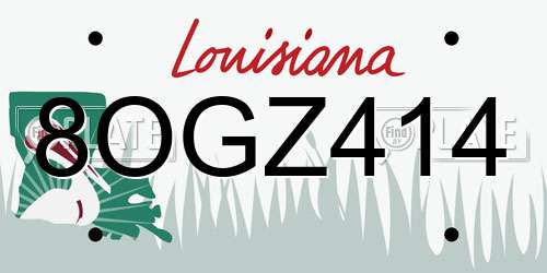 8OGZ414 Louisiana License Plate