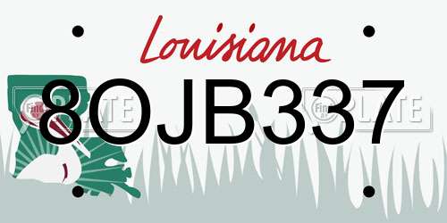 8OJB337 Louisiana License Plate