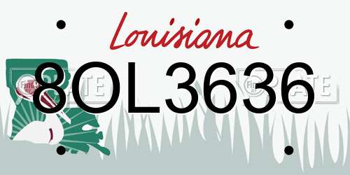 8OL3636 Louisiana License Plate