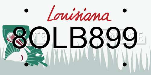 8OLB899 Louisiana License Plate