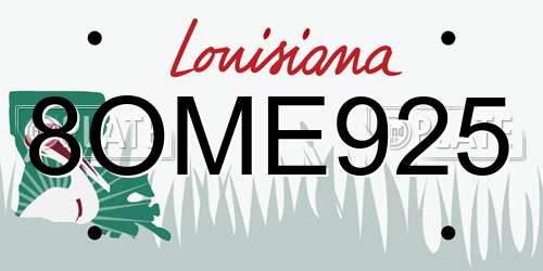 8OME925 Louisiana License Plate