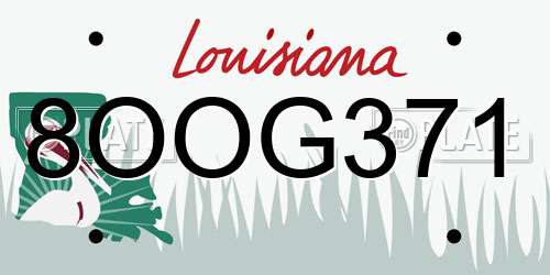 8OOG371 Louisiana License Plate