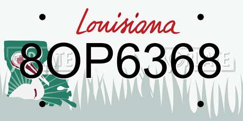 8OP6368 Louisiana License Plate