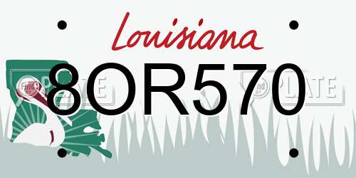 8OR570 Louisiana License Plate
