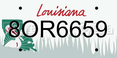 8OR6659 Louisiana License Plate