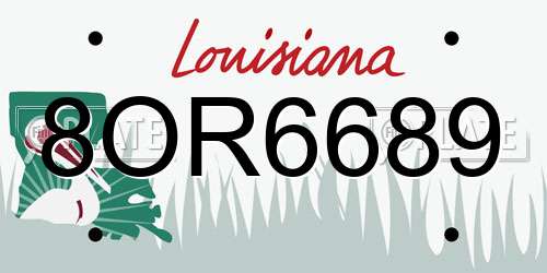 8OR6689 Louisiana License Plate