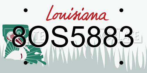 8OS5883 Louisiana License Plate