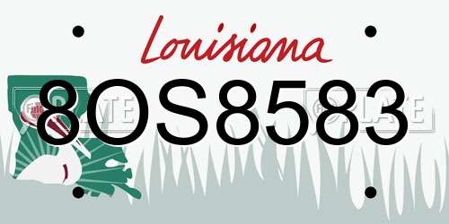 8OS8583 Louisiana License Plate