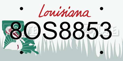 8OS8853 Louisiana License Plate