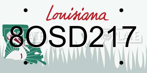 8OSD217 Louisiana License Plate