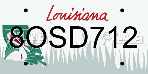 8OSD712 Louisiana License Plate
