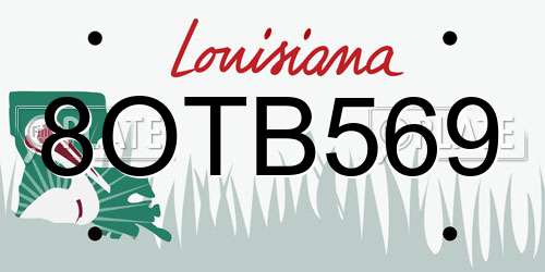 8OTB569 Louisiana License Plate
