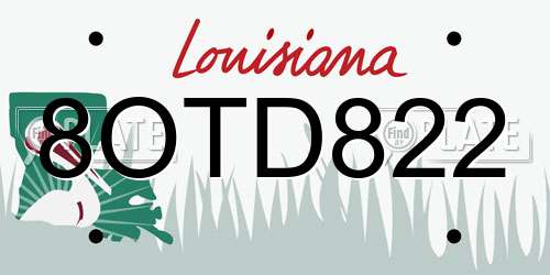 8OTD822 Louisiana License Plate