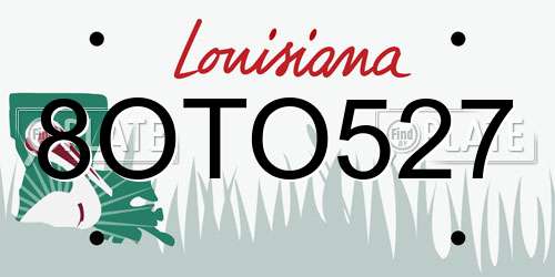 8OTO527 Louisiana License Plate