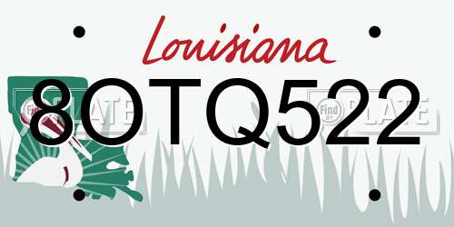 8OTQ522 Louisiana License Plate