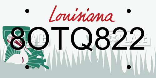 8OTQ822 Louisiana License Plate
