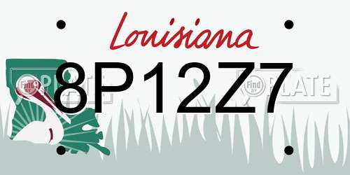 8P12Z7 Louisiana License Plate