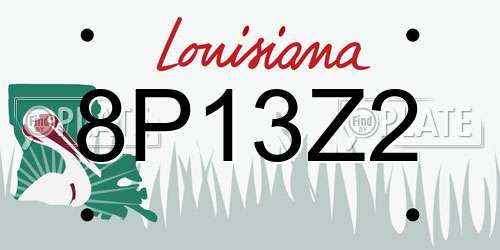 8P13Z2 Louisiana License Plate