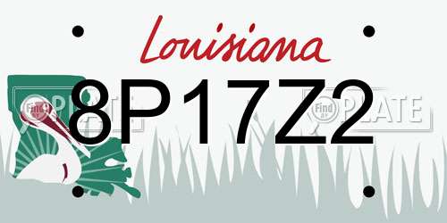 8P17Z2 Louisiana License Plate
