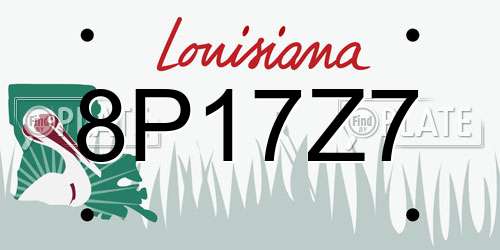 8P17Z7 Louisiana License Plate