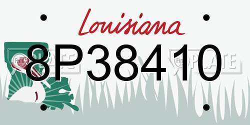 8P38410 Louisiana License Plate
