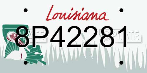 8P42281 Louisiana License Plate