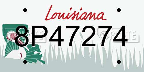 8P47274 Louisiana License Plate