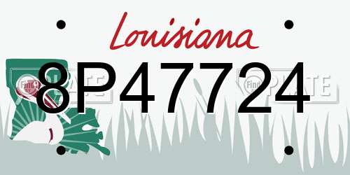 8P47724 Louisiana License Plate
