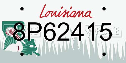 8P62415 Louisiana License Plate