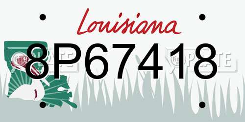 8P67418 Louisiana License Plate