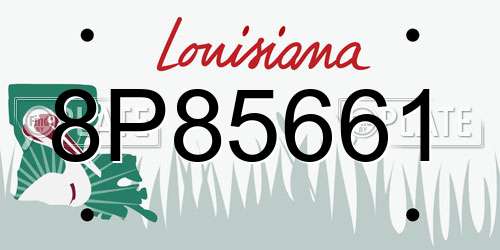 8P85661 Louisiana License Plate