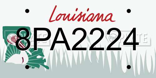 8PA2224 Louisiana License Plate
