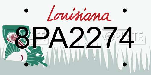 8PA2274 Louisiana License Plate