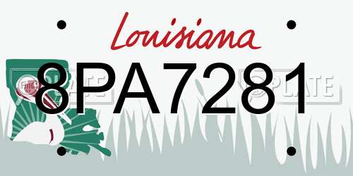 8PA7281 Louisiana License Plate