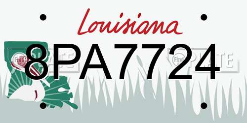 8PA7724 Louisiana License Plate