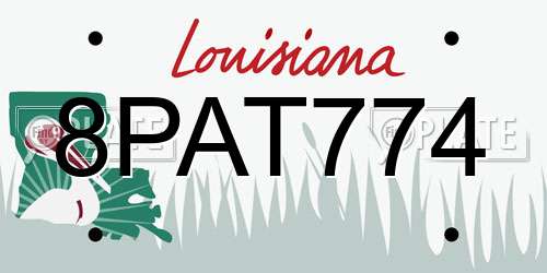 8PAT774 Louisiana License Plate