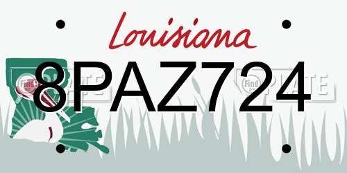 8PAZ724 Louisiana License Plate
