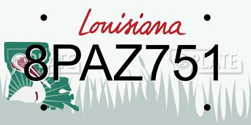 8PAZ751 Louisiana License Plate