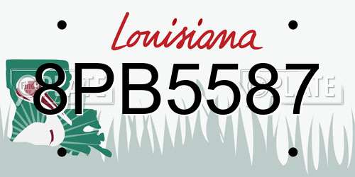 8PB5587 Louisiana License Plate