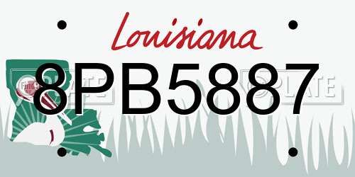 8PB5887 Louisiana License Plate