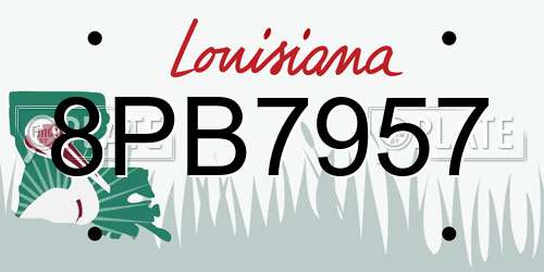 8PB7957 Louisiana License Plate